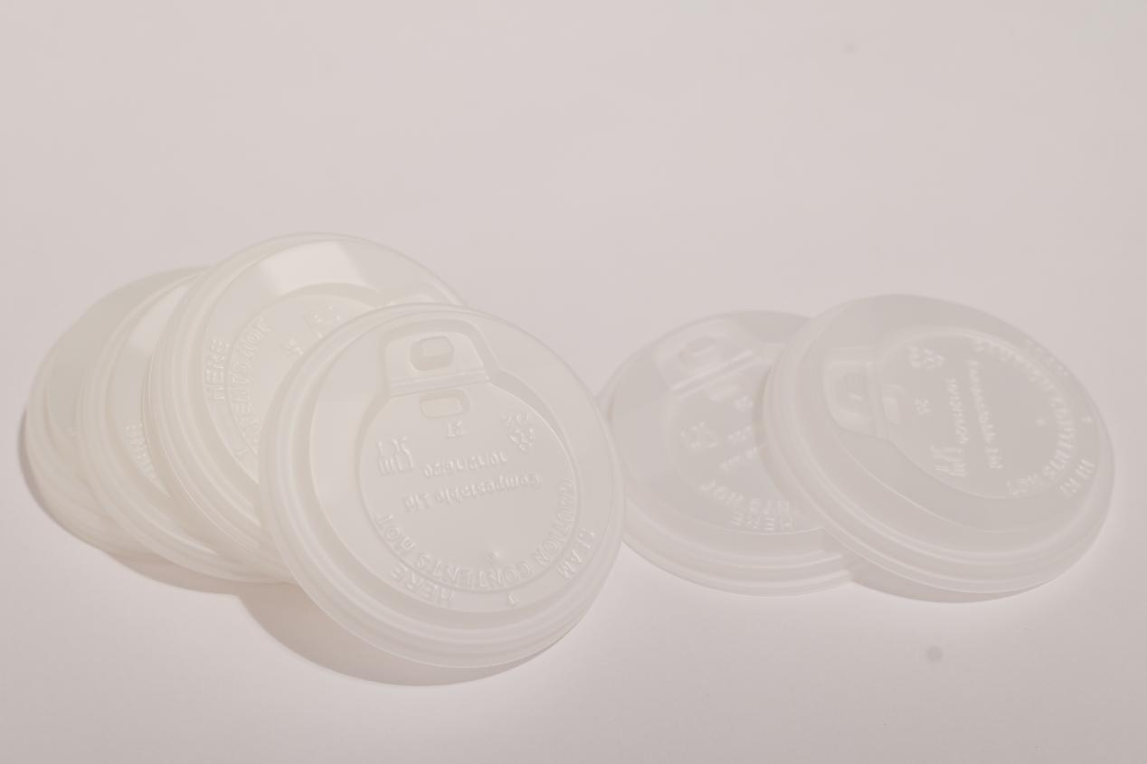 CPLA 90mm 使い捨てフリップトップ ナチュラルカラー カップ蓋